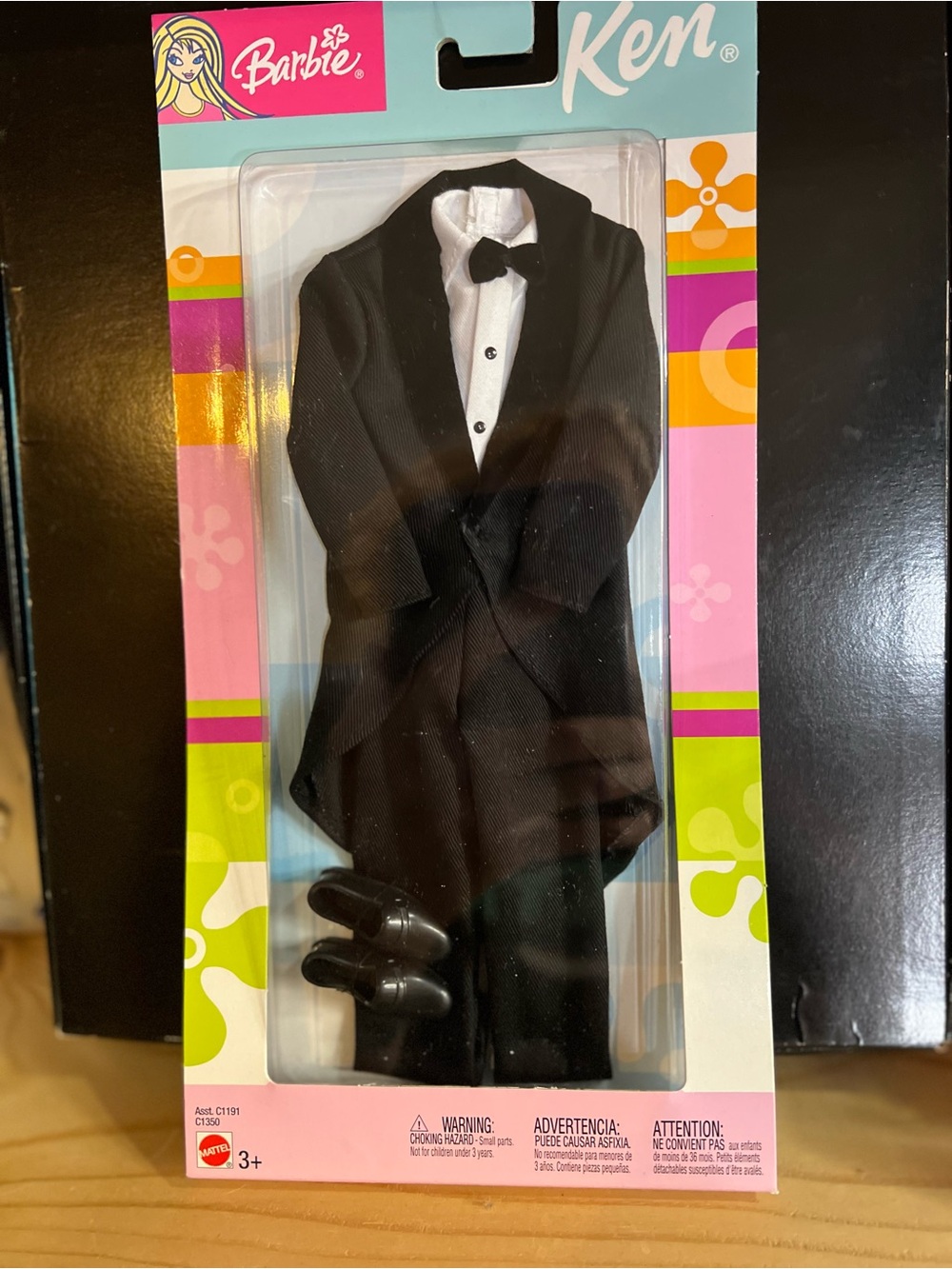 Barbie Ken Black Tuxedo with White Shirt and Bow Tie